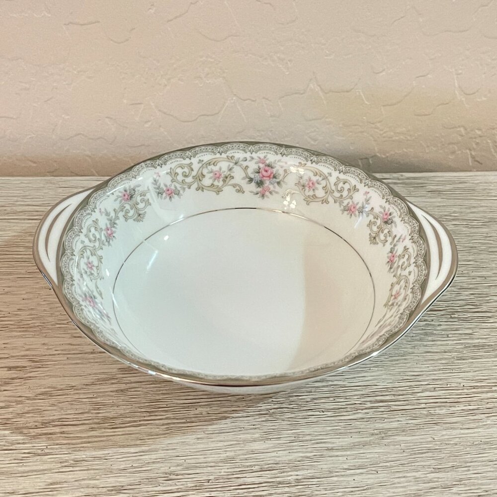 Noritake China Edgewood 5807 Lugged Bowl Cereal Handles Rose Floral 6 Available